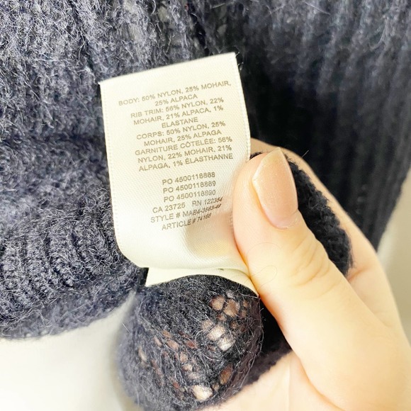 Aritzia Wilfred Cardigan Black Mohair Alpaca Blend Loose Knit Small - Picture 8 of 8